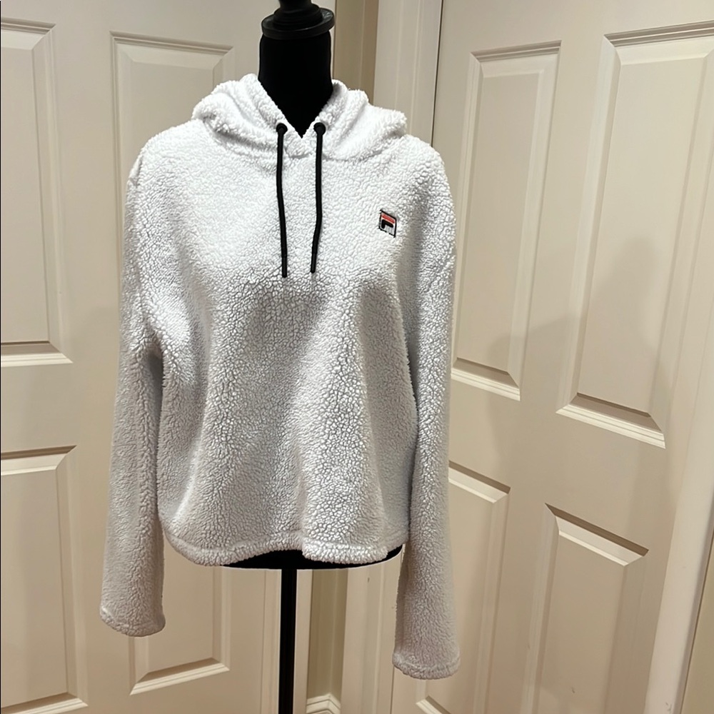 Fila, Woman’s, White, Pull Over, Drawstring, Flee… - image 1
